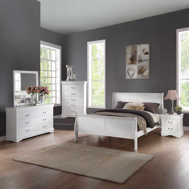 Louis Philippe EK Bed in White - lifestyle