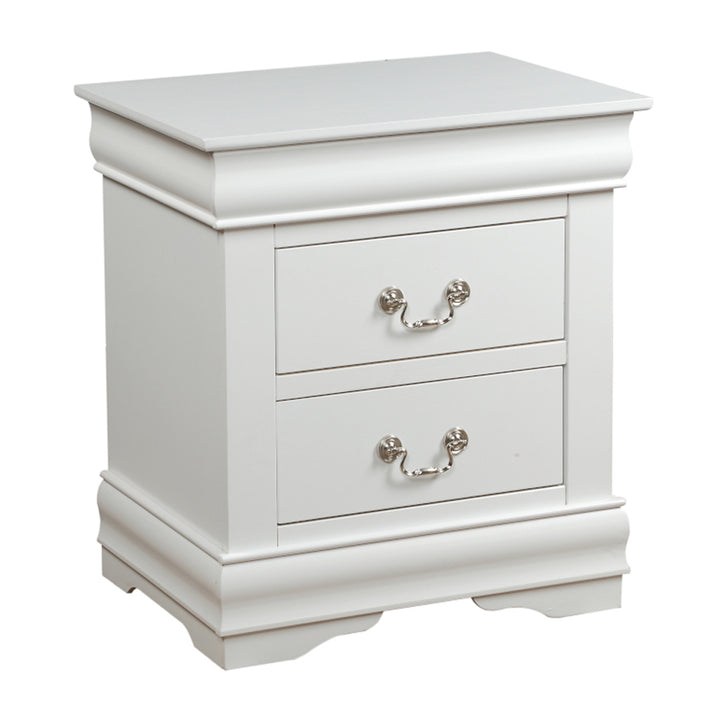 Louis Philippe Nightstand in White Finish