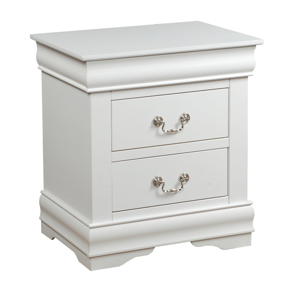 Louis Philippe Nightstand in White Finish
