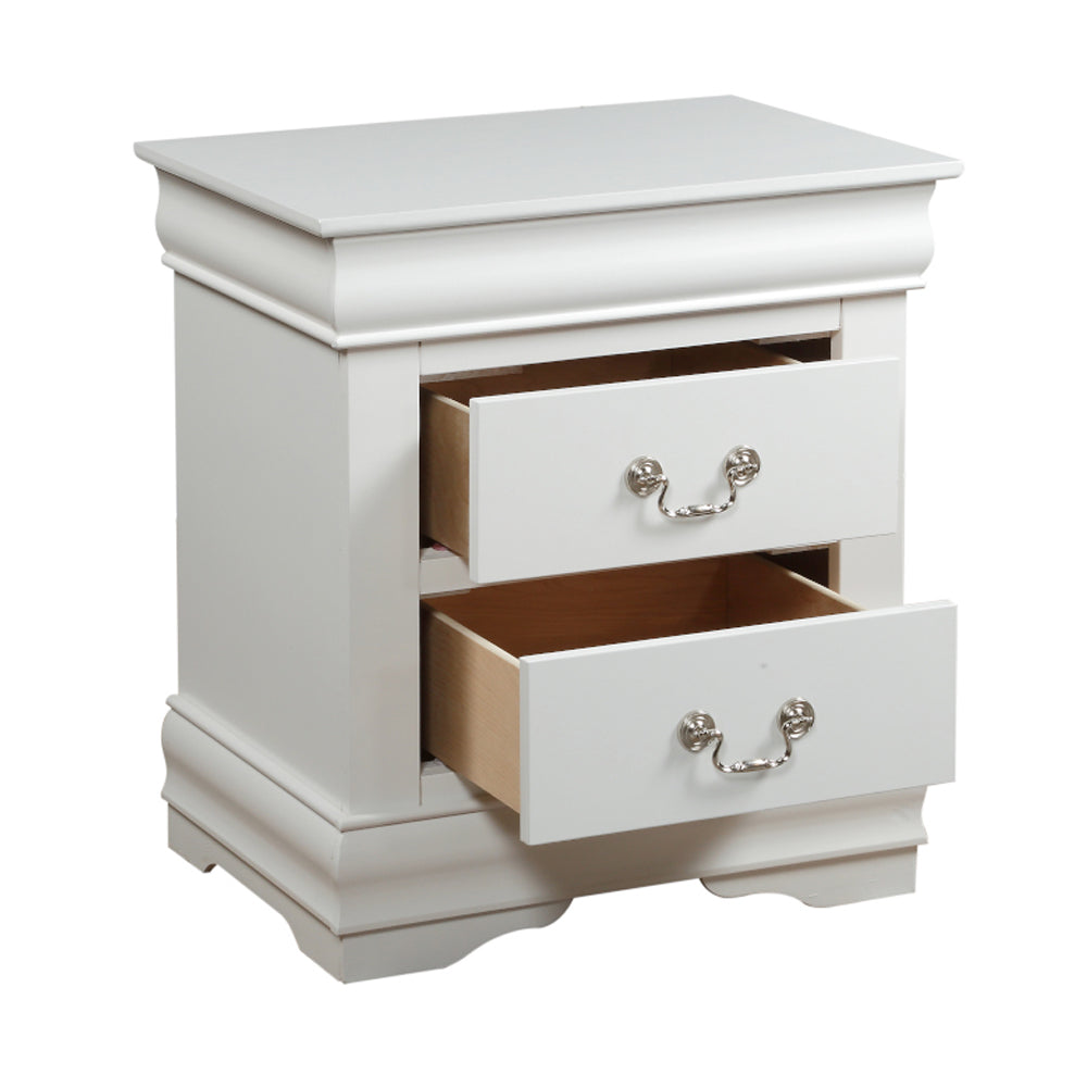 Louis Philippe Nightstand in White Finish
