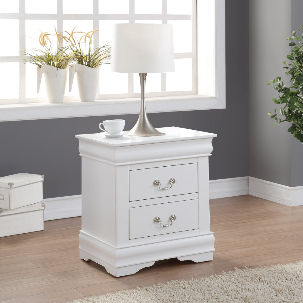 Louis Philippe Nightstand in White Finish