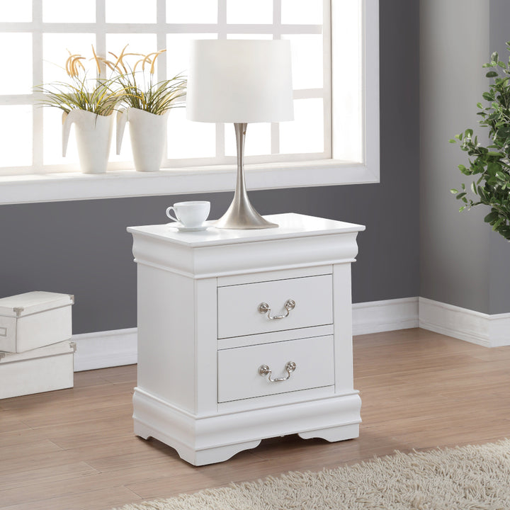 Louis Philippe Nightstand in White Finish
