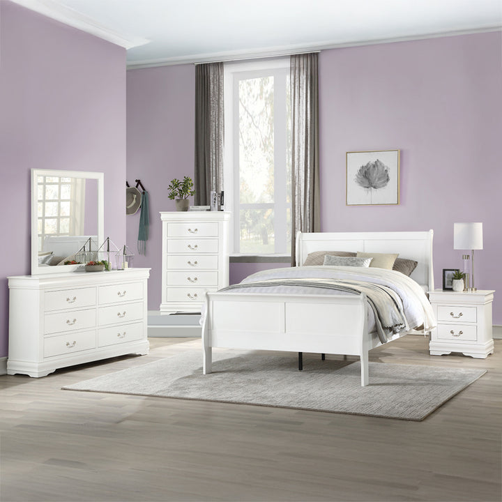 Louis Philippe Nightstand in White Finish - lifestyle