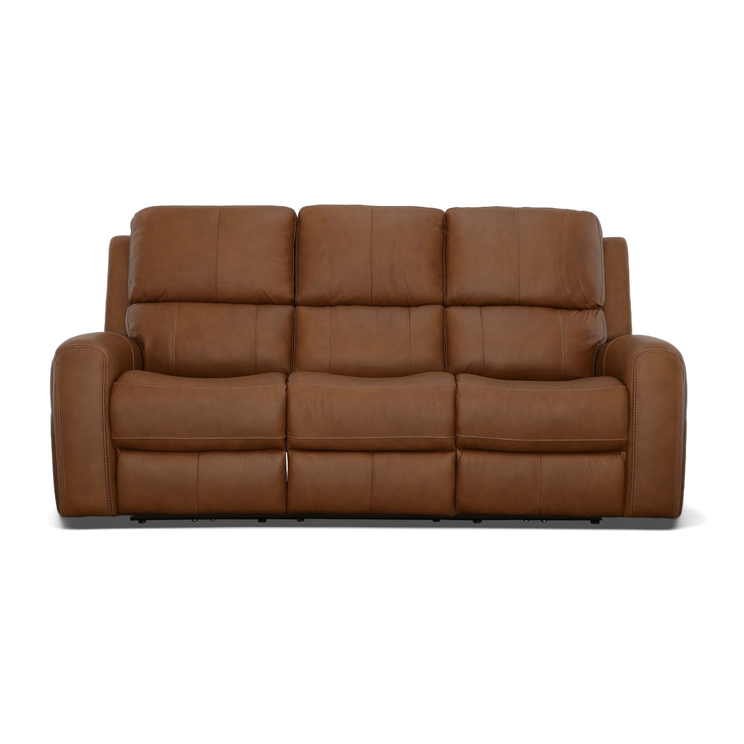 Flexsteel 1043-62PH-94672 Linden  Power Reclining Sofa With Power Headrests & Lumbar  Caramel