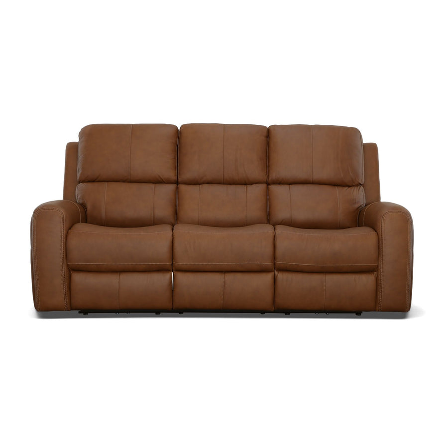 Flexsteel 1043-62PH-94672 Linden  Power Reclining Sofa With Power Headrests & Lumbar  Caramel