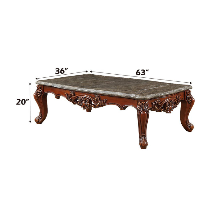 Eustoma - Coffee Table - Marble Top & Walnut