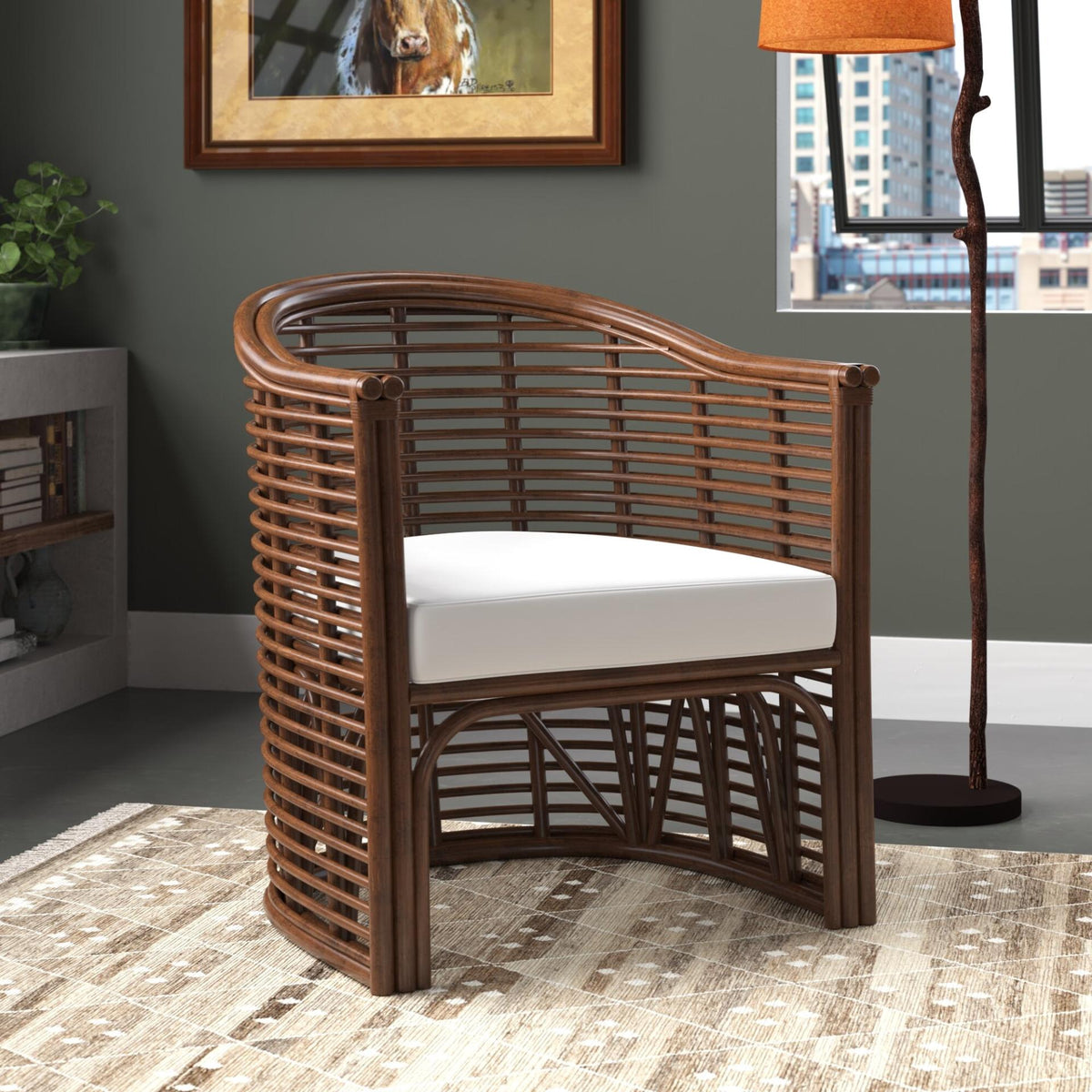 Knox Rattan Accent Arm Chair - Earth Tone Brown