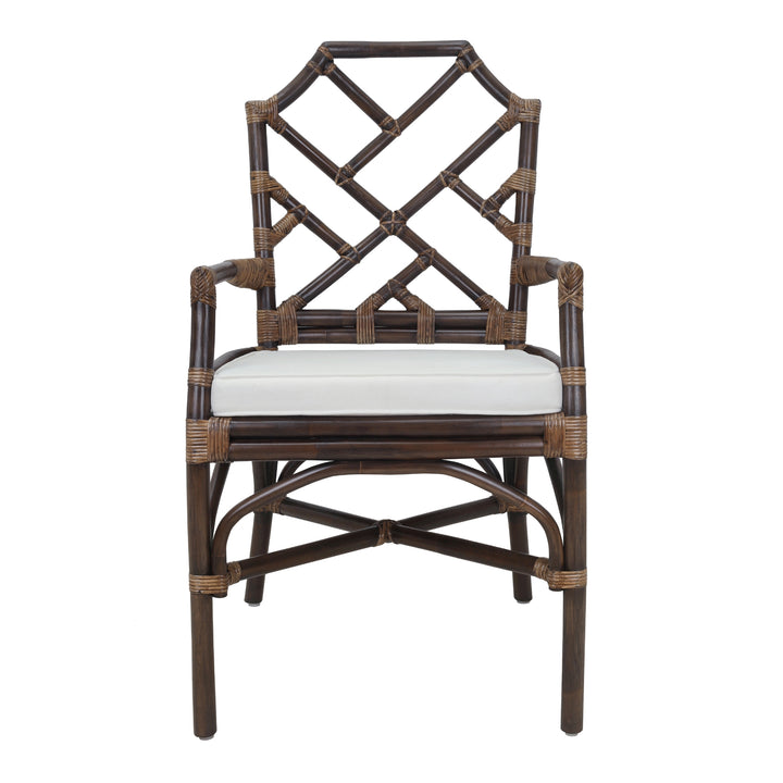 Kara Rattan Dining Arm Chair - Paloma Brown - view 3