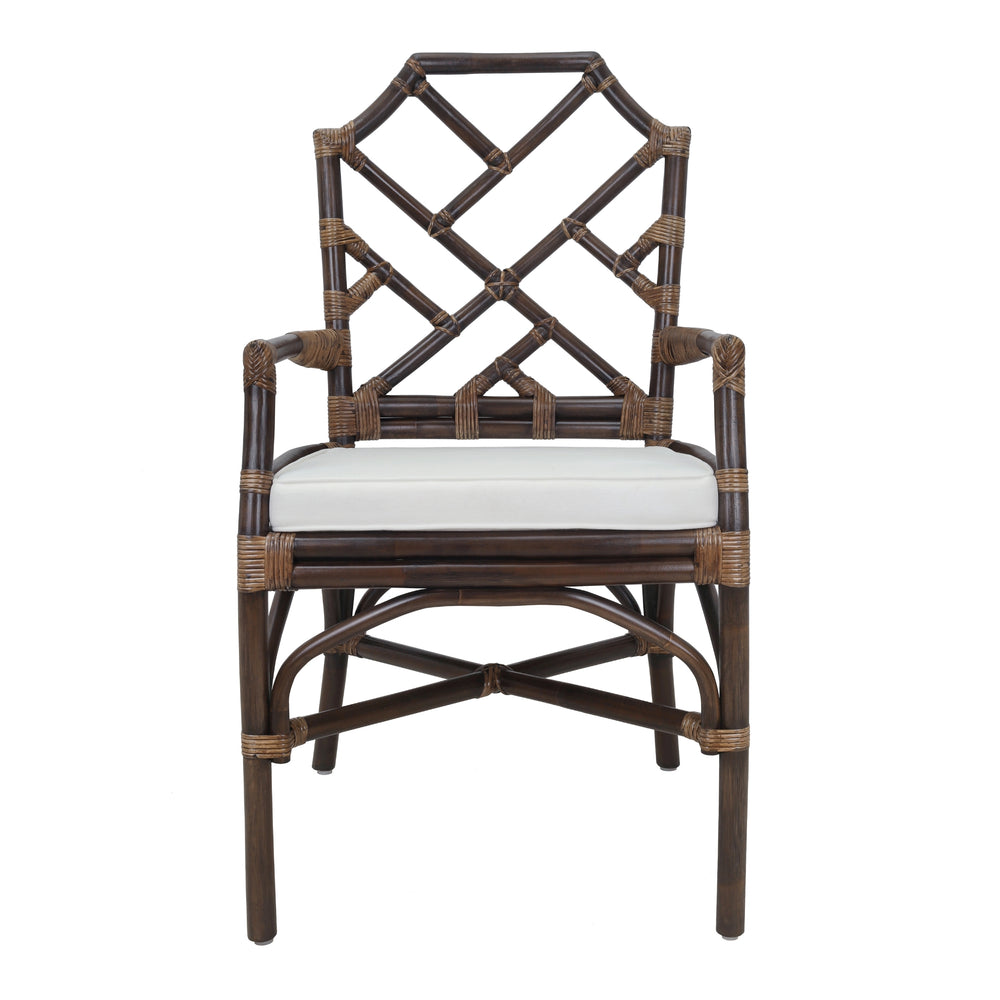 Kara Rattan Dining Arm Chair - Paloma Brown - view 3