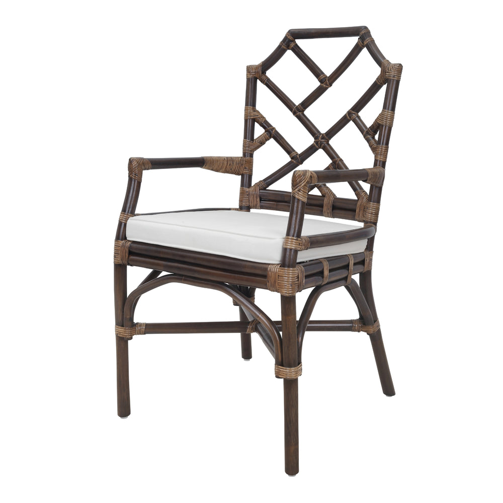 Kara Rattan Dining Arm Chair - Paloma Brown