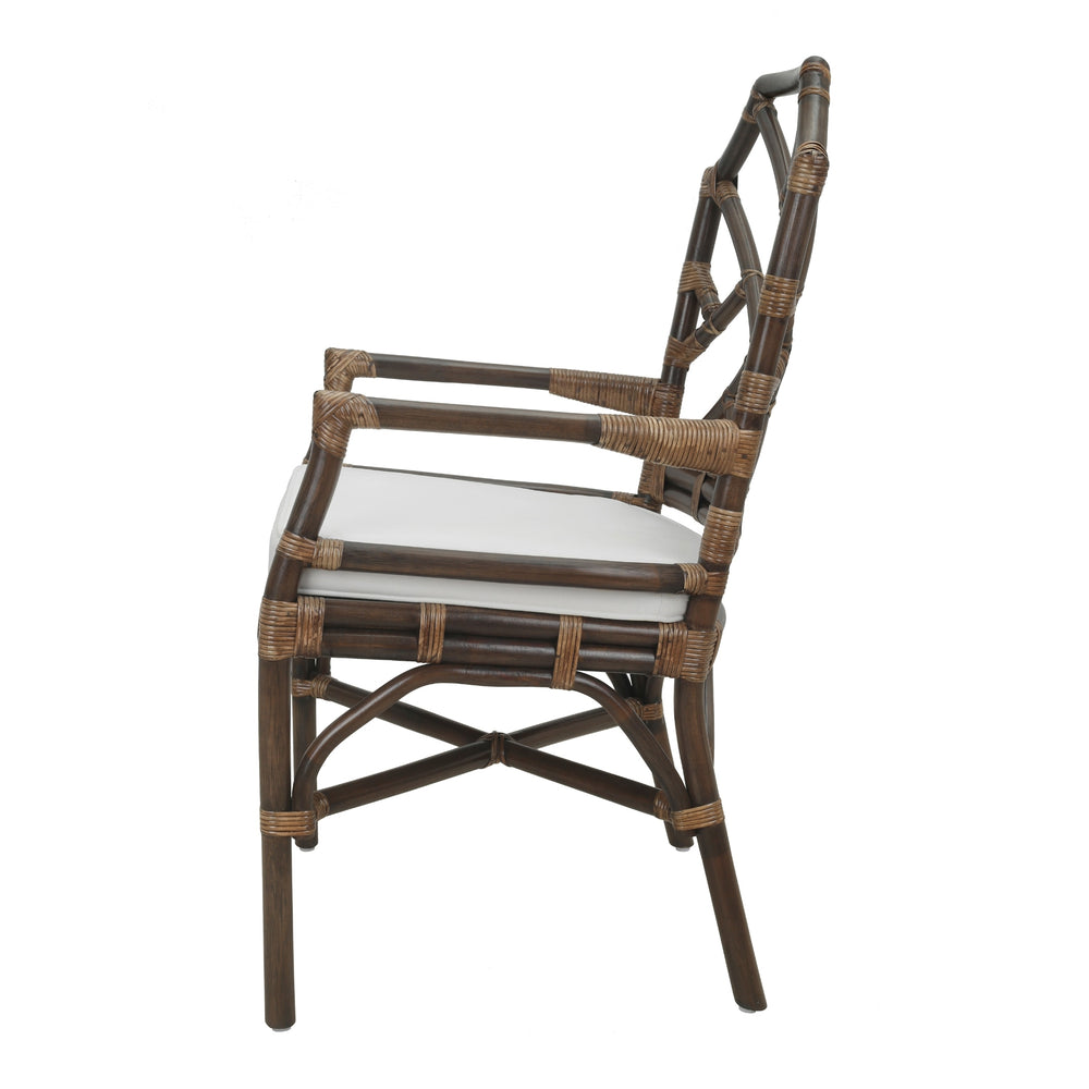 Kara Rattan Dining Arm Chair - Paloma Brown - view 4