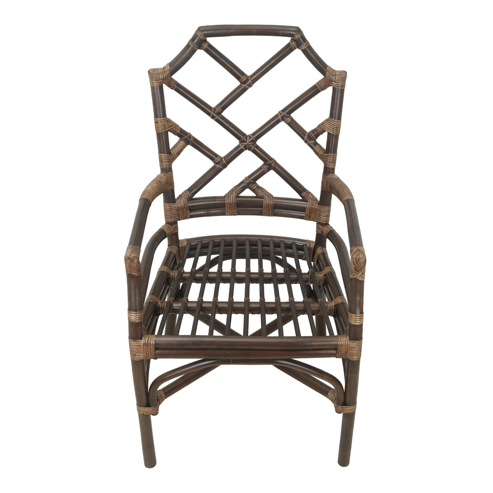 Kara Rattan Dining Arm Chair - Paloma Brown - view 8