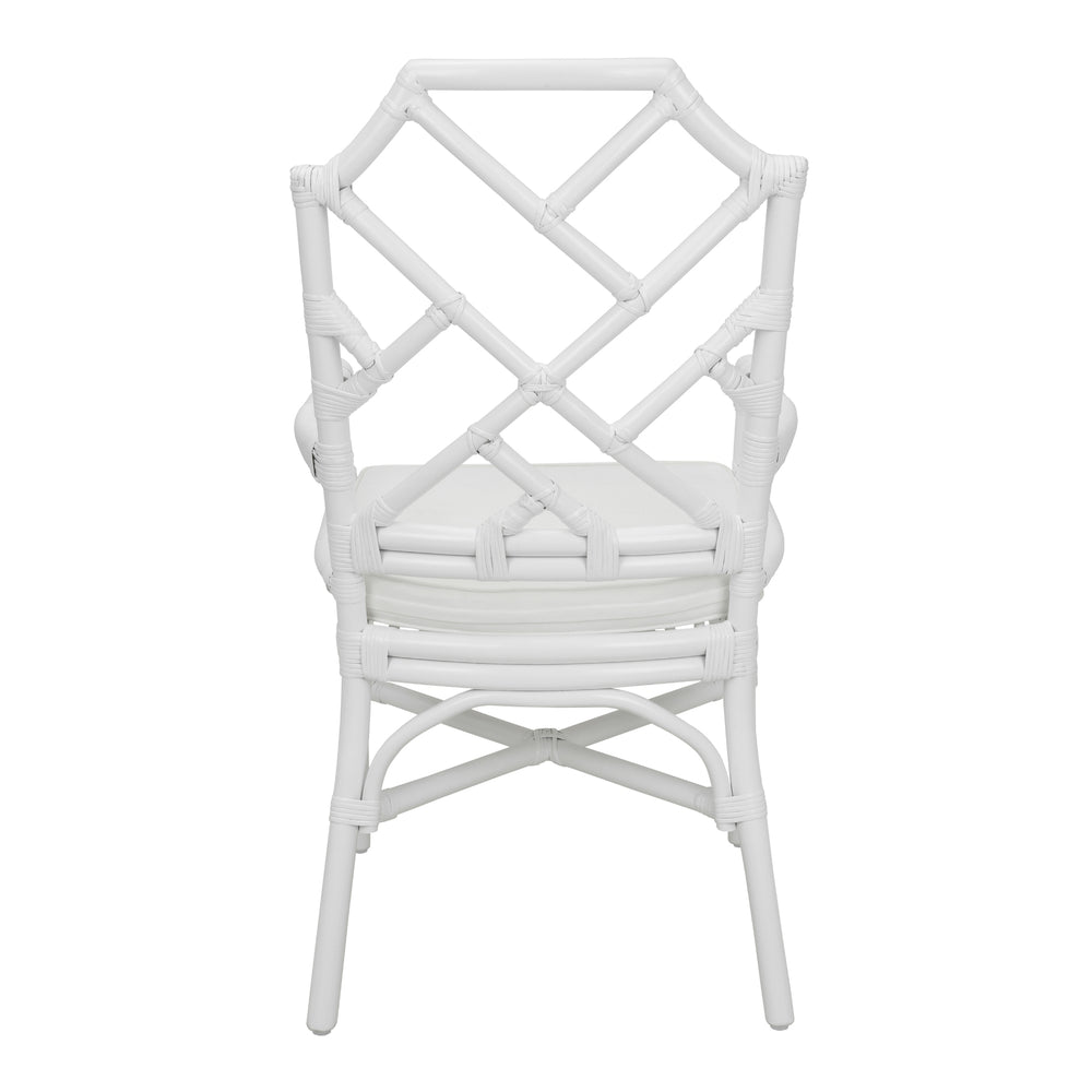 Kara Rattan Dining Arm Chair - White - view 5