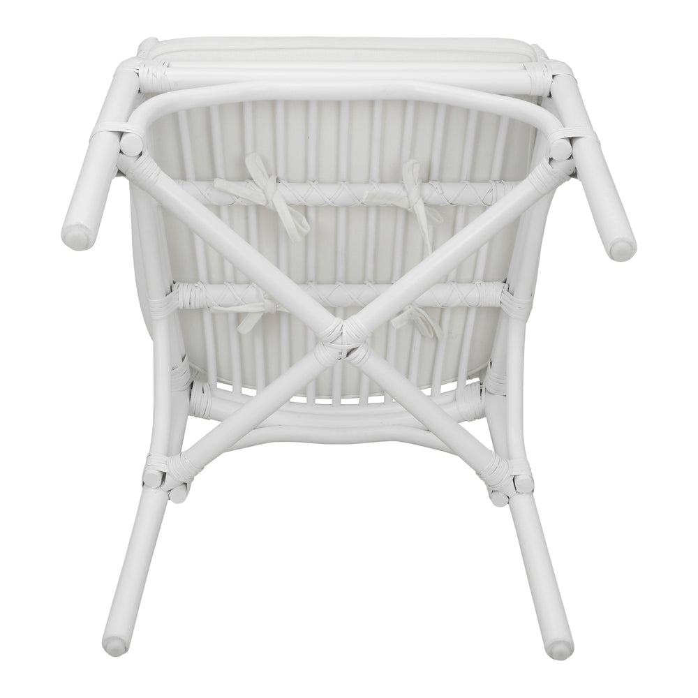 Kara Rattan Dining Arm Chair - White - view 10