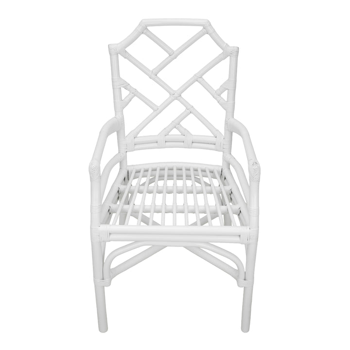 Kara Rattan Dining Arm Chair - White - view 8