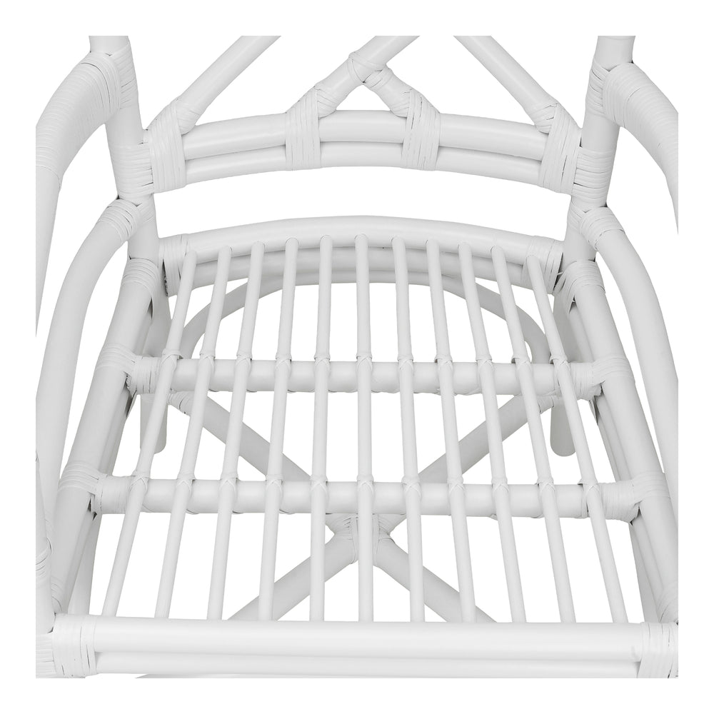 Kara Rattan Dining Arm Chair - White - view 9