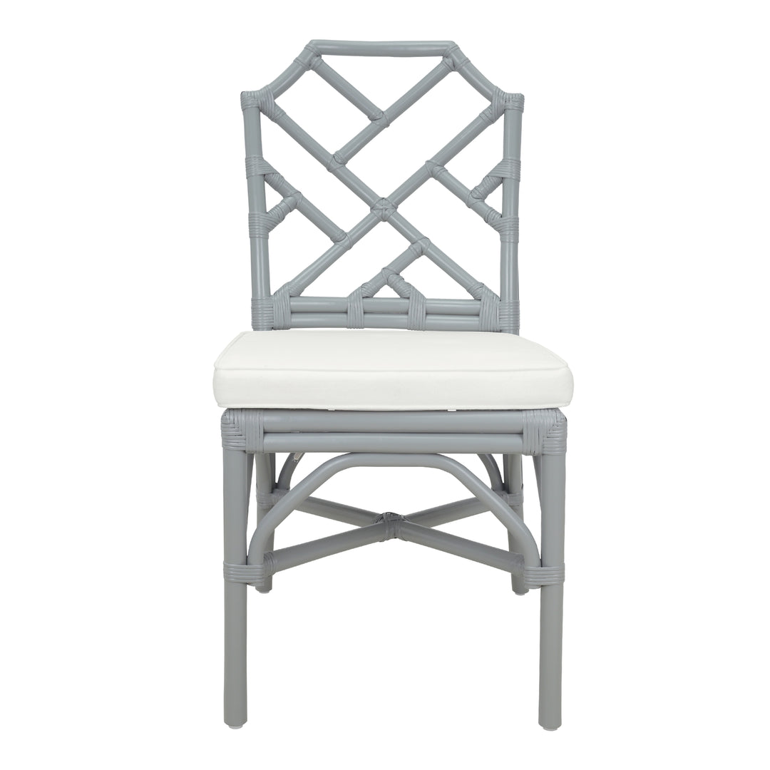 Kara Rattan Dining Side Chair - Gray - view 3
