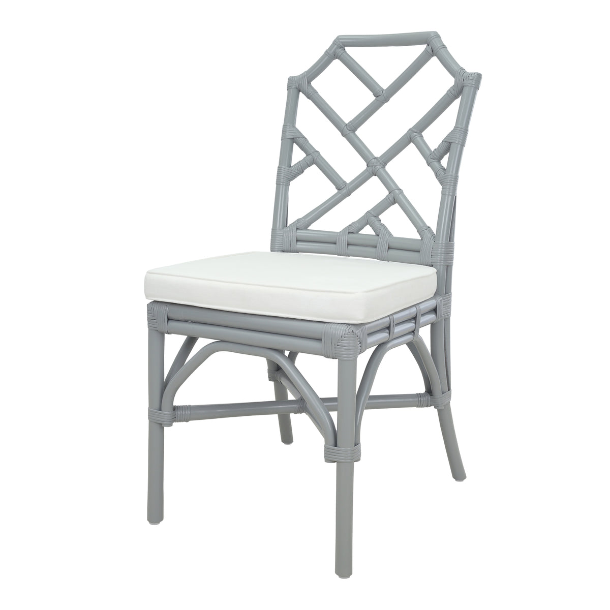Kara Rattan Dining Side Chair - Gray
