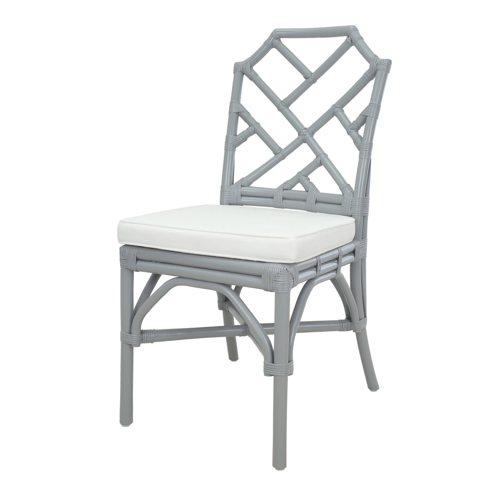 Kara Rattan Dining Side Chair - Gray
