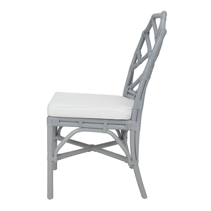 Kara Rattan Dining Side Chair - Gray - view 4
