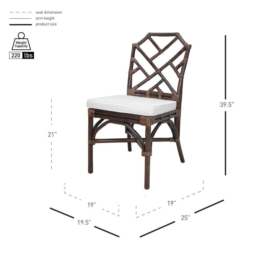 Kara Rattan Dining Side Chair - Paloma Brown - view 2