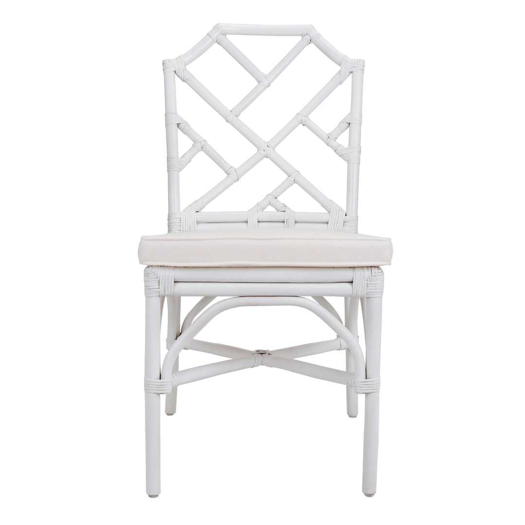 Kara Rattan Dining Side Chair - White - view 4