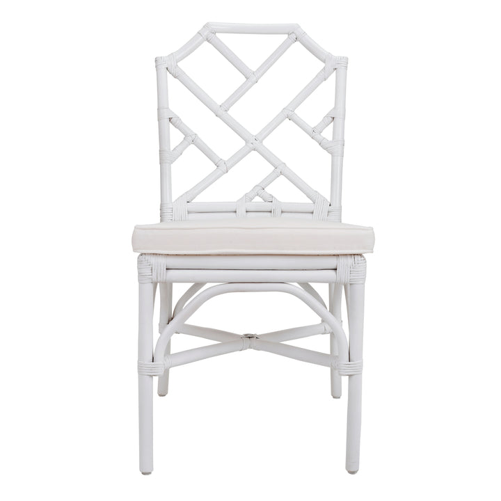 Kara Rattan Dining Side Chair - White - view 4
