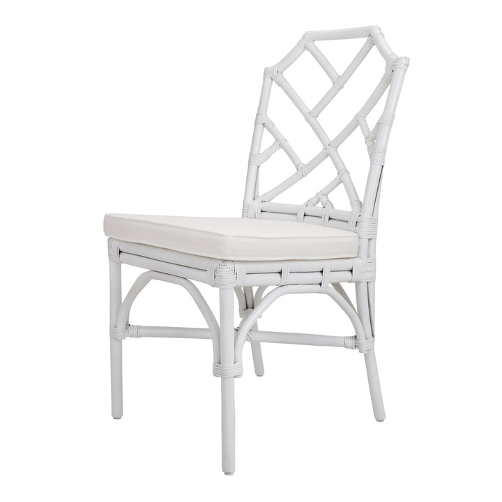 Kara Rattan Dining Side Chair - White