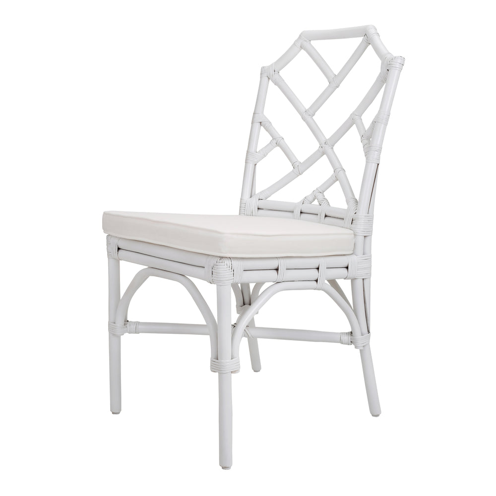 Kara Rattan Dining Side Chair - White
