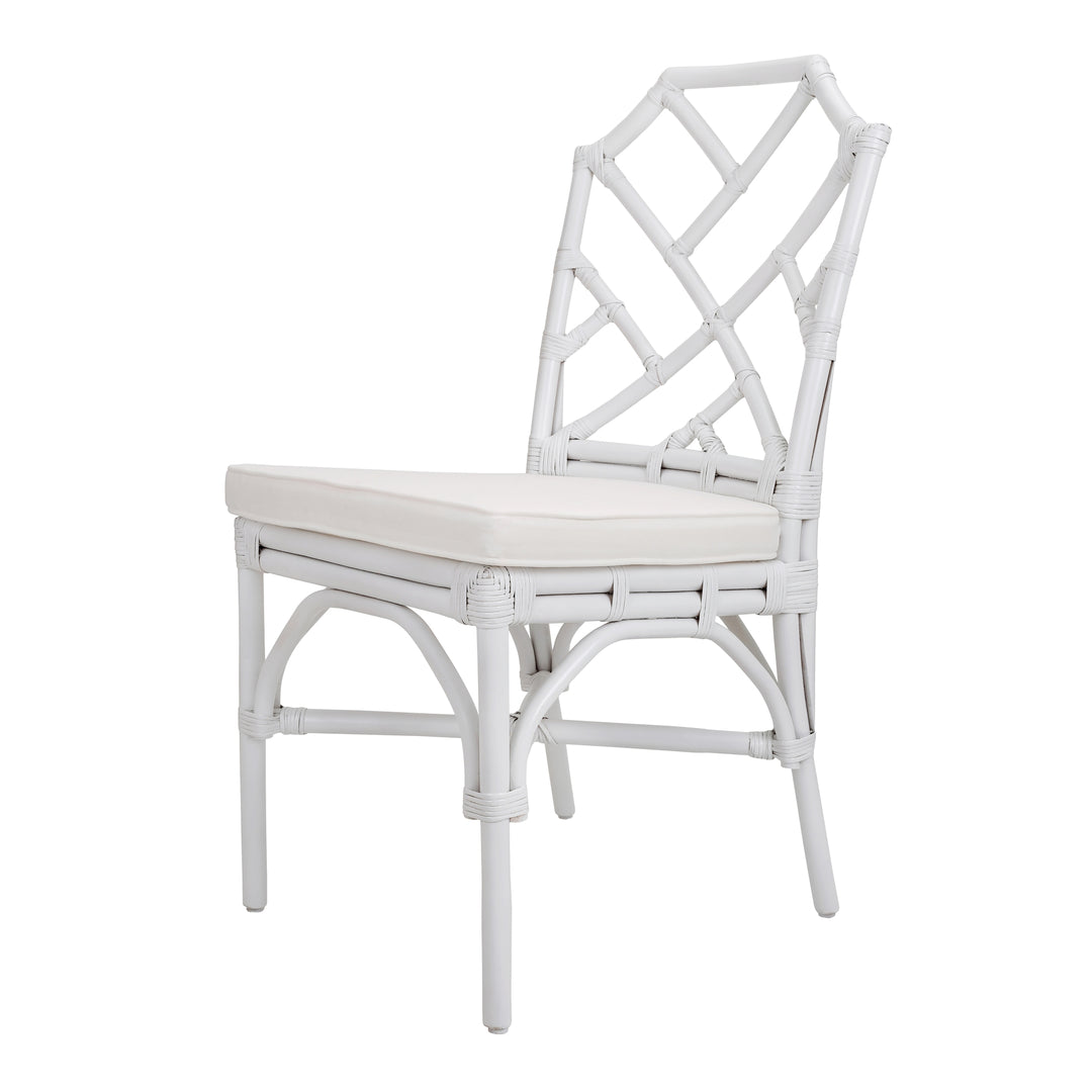 Kara Rattan Dining Side Chair - White