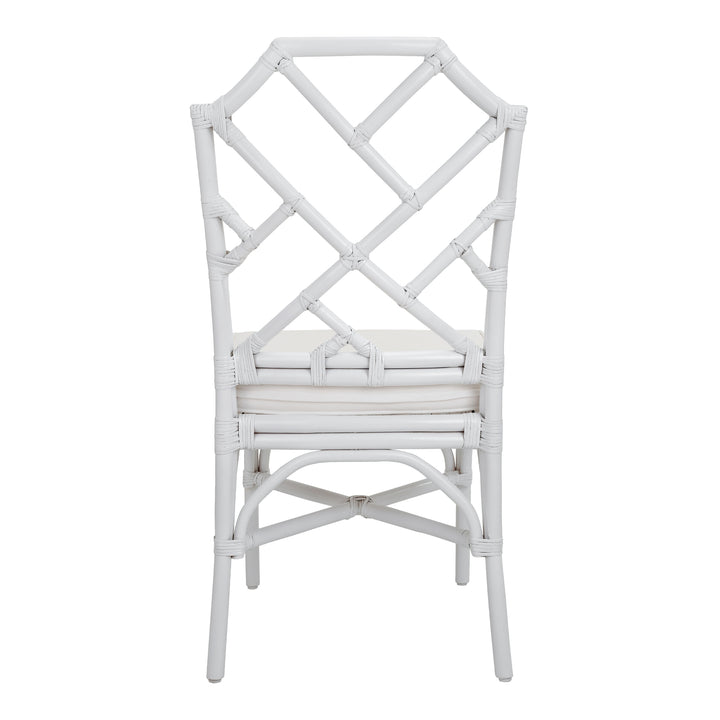 Kara Rattan Dining Side Chair - White - view 6