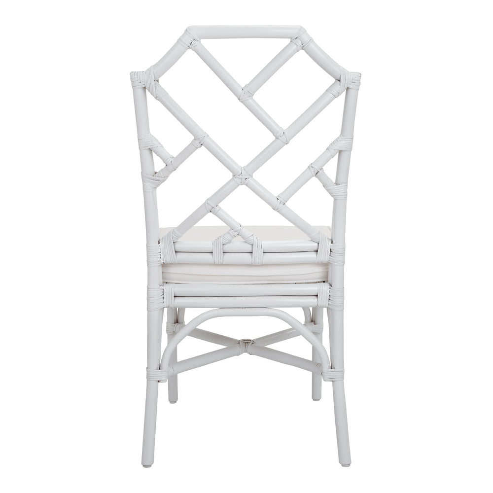 Kara Rattan Dining Side Chair - White - view 6