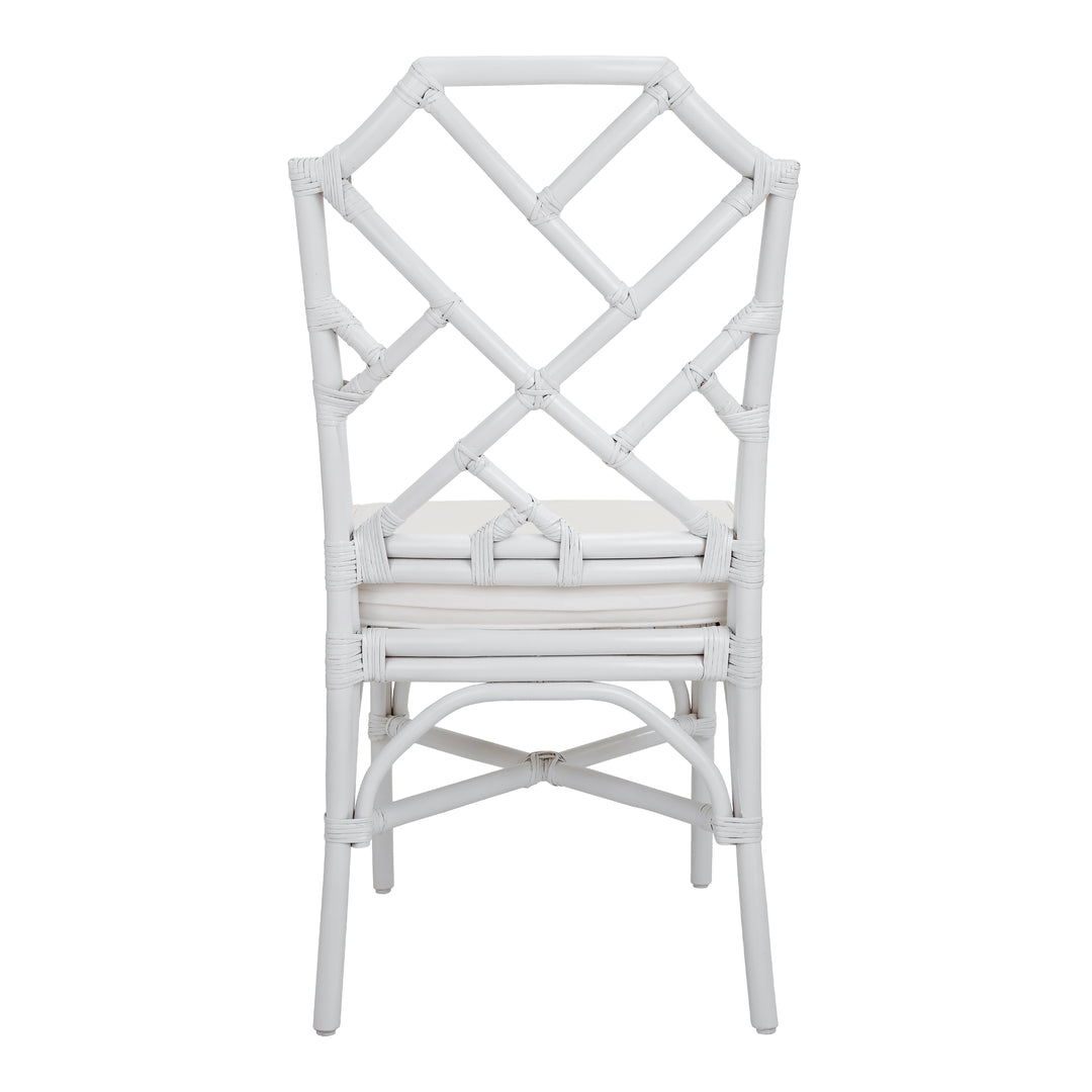 Kara Rattan Dining Side Chair - White - view 6