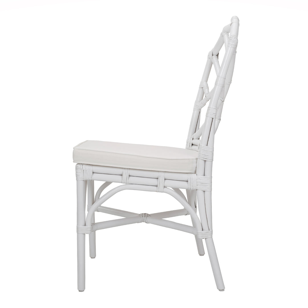 Kara Rattan Dining Side Chair - White - view 5