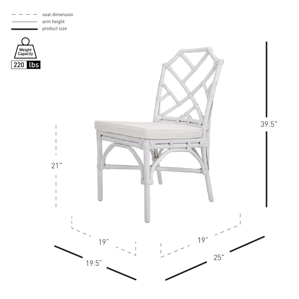 Kara Rattan Dining Side Chair - White - view 2