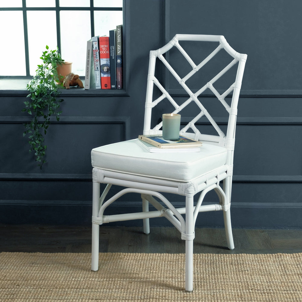 Kara Rattan Dining Side Chair - White - view 3