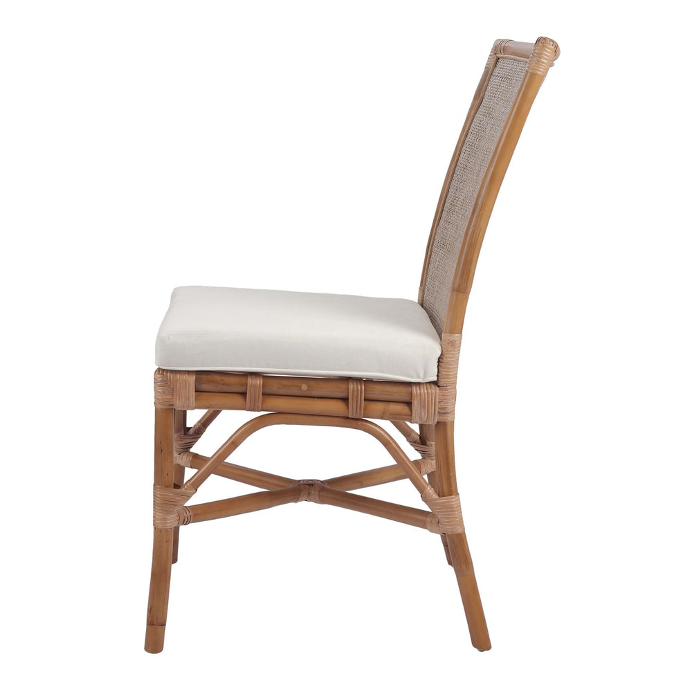 Tatum Rattan Dining Side Chair - Canary Brown - view 4