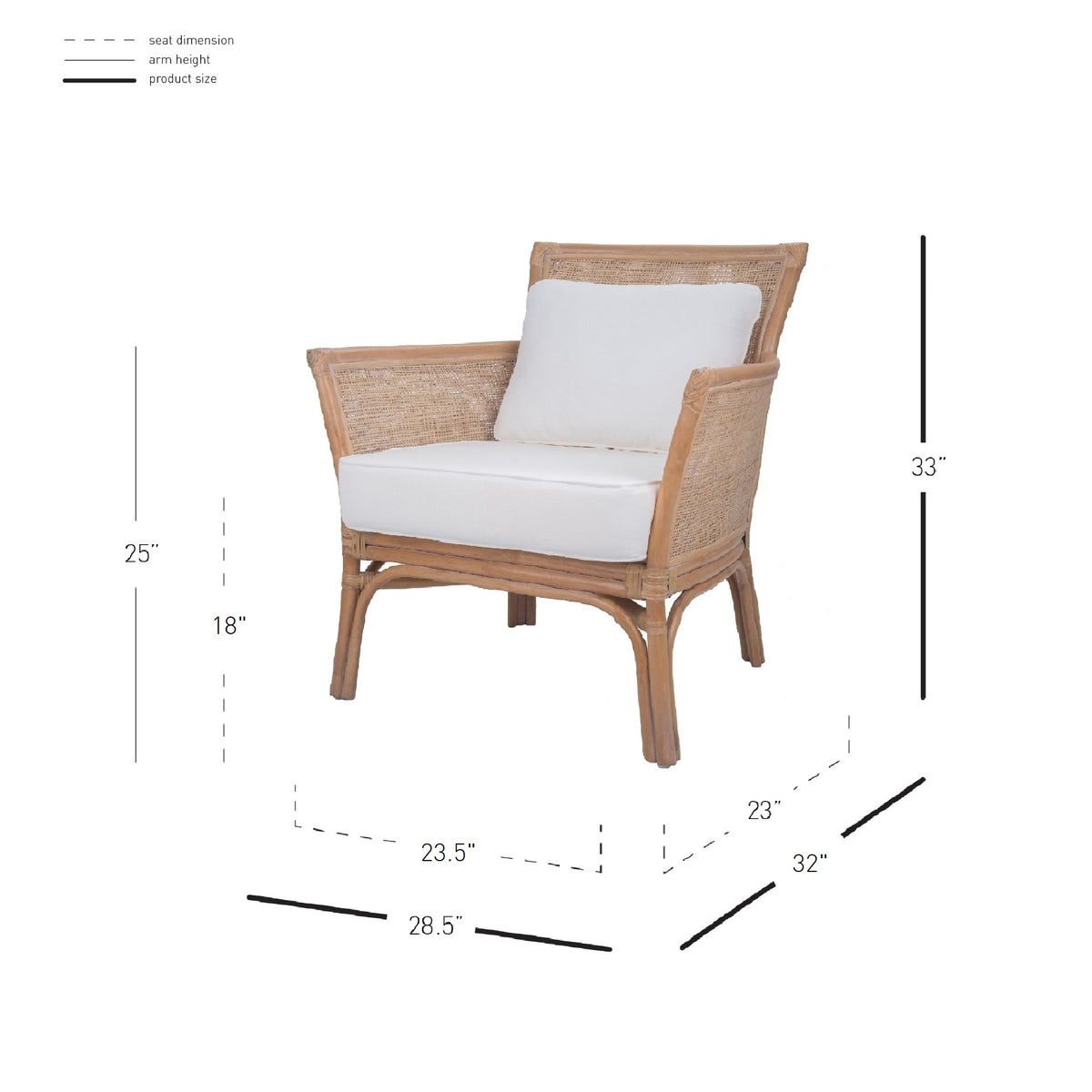 Tatum Rattan Accent Arm Chair - Canary Brown