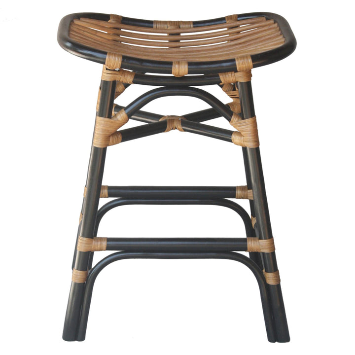 Damara Rattan Counter Stool - Black - view 4