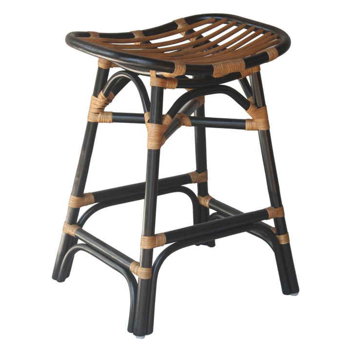 Damara Rattan Counter Stool - Black - view 6