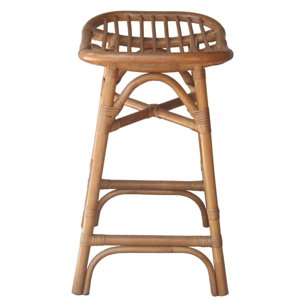 Damara Rattan Counter Stool - Canary Brown - view 4