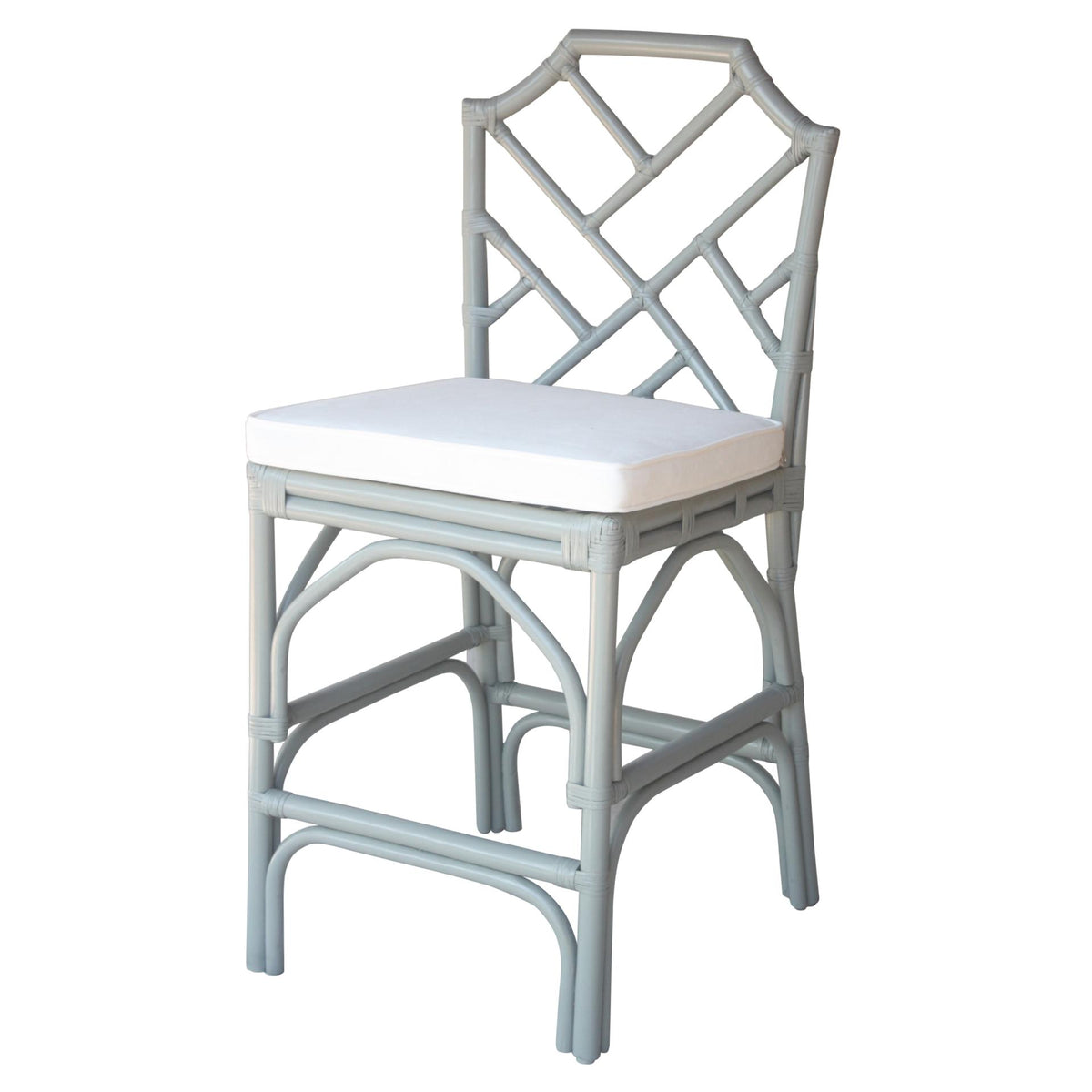 Kara Rattan Counter Stool - Gray