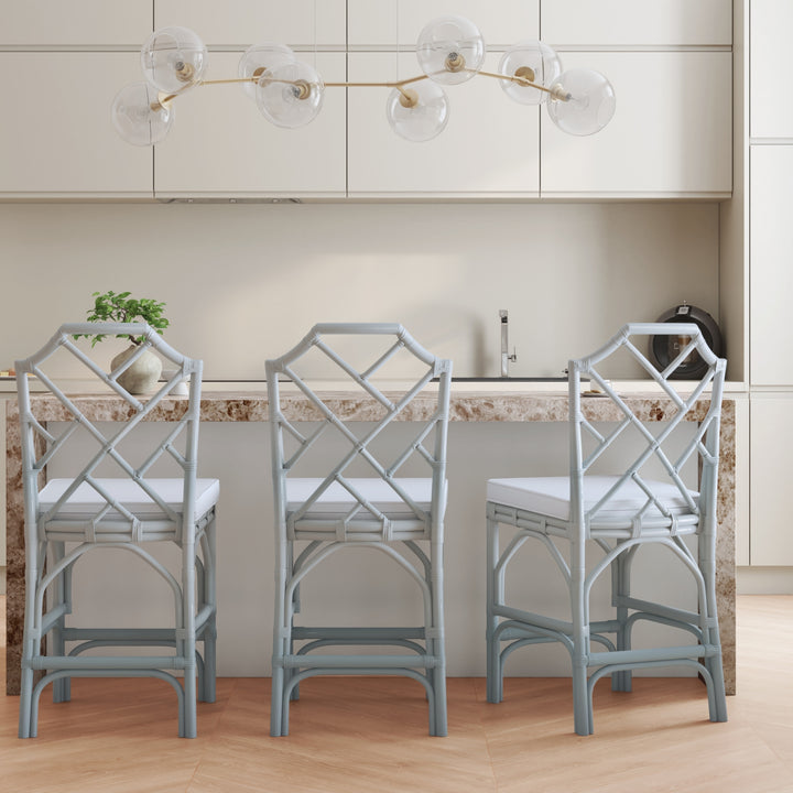 Kara Rattan Counter Stool - Gray - view 3