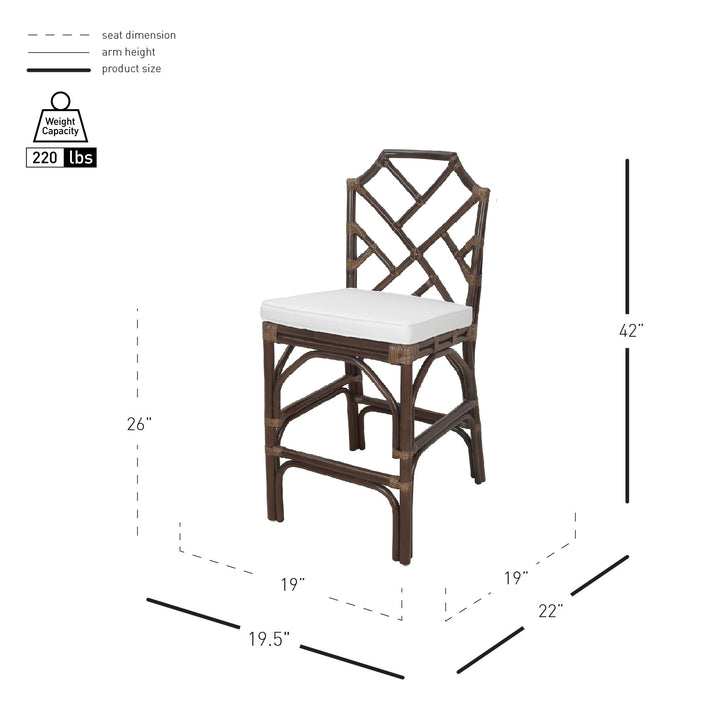 Kara Rattan Counter Stool - Paloma Brown - view 2