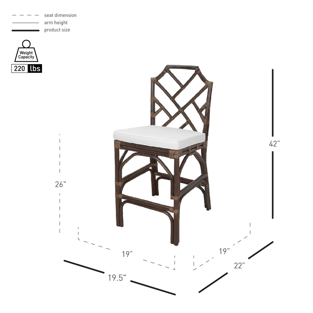 Kara Rattan Counter Stool - Paloma Brown - view 2