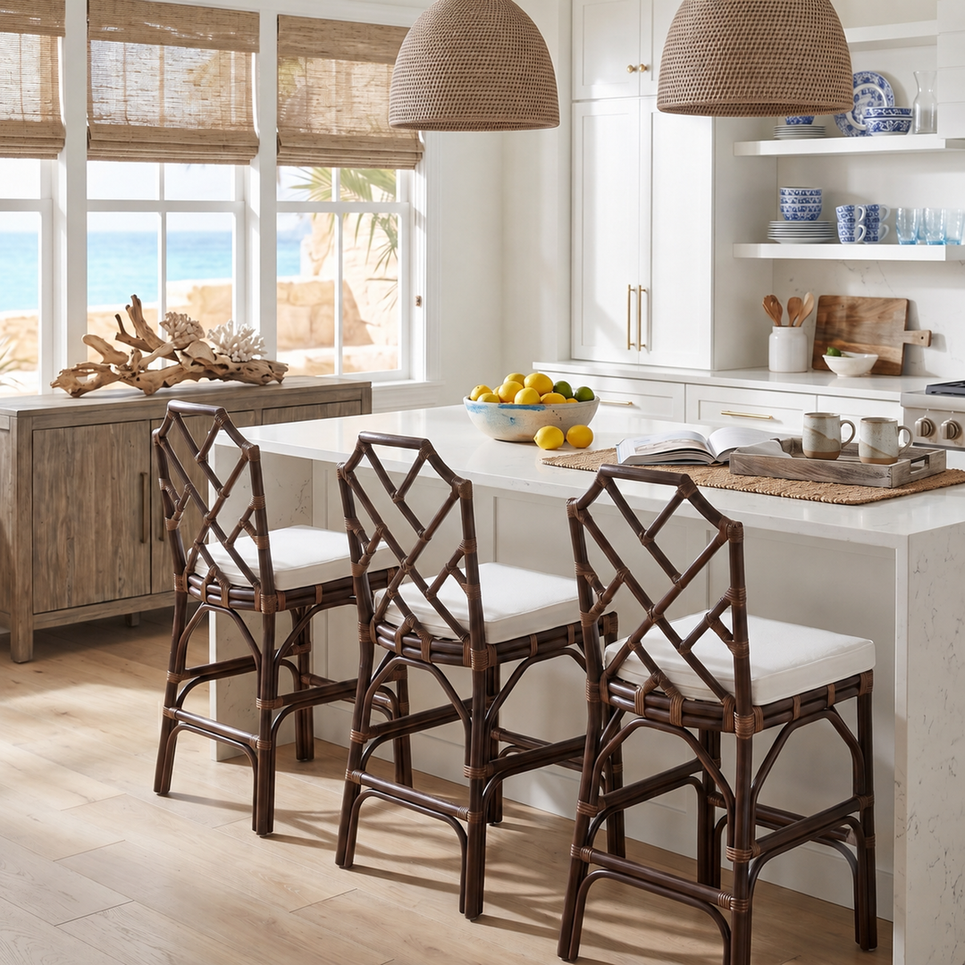Kara Rattan Counter Stool - Paloma Brown - view 3