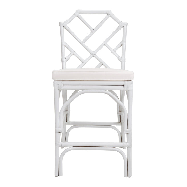 Kara Rattan Counter Stool - White - view 3