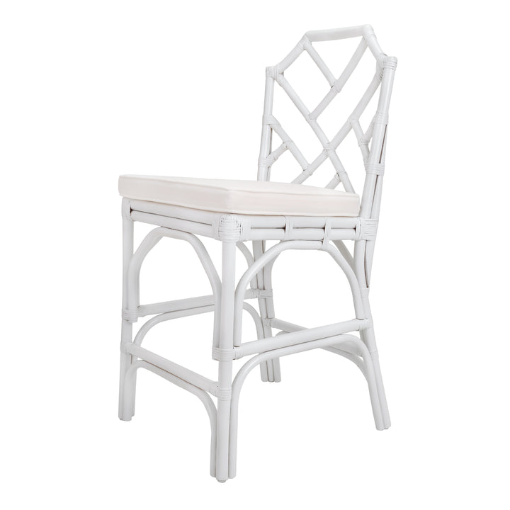 Kara Rattan Counter Stool - White