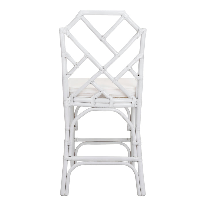 Kara Rattan Counter Stool - White - view 5