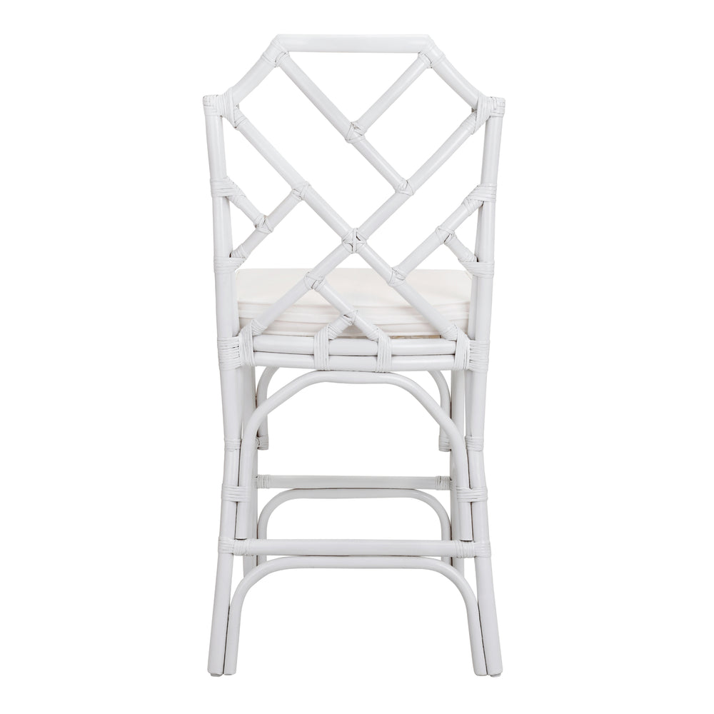 Kara Rattan Counter Stool - White - view 5